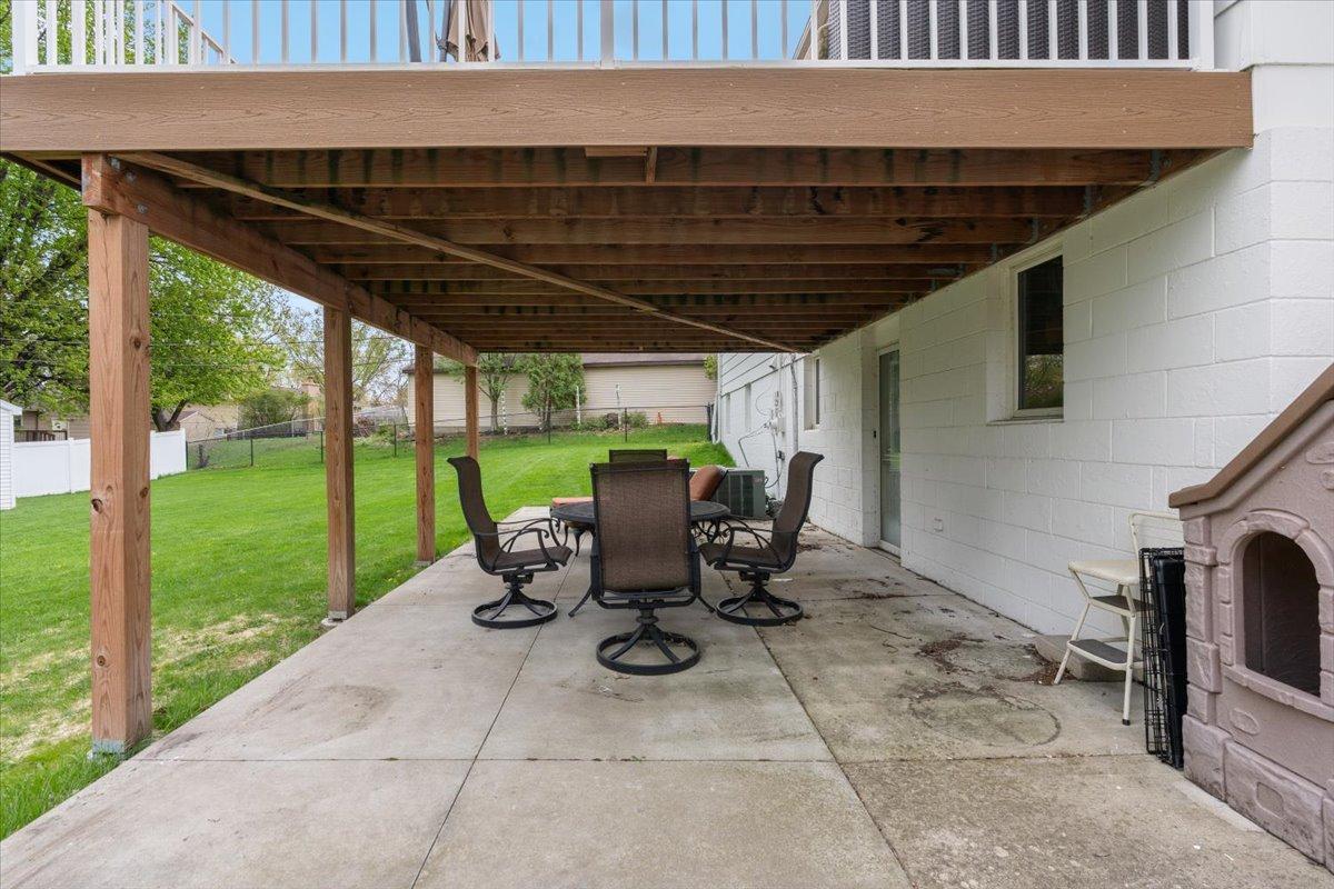 Walk out to the large lower level patio.