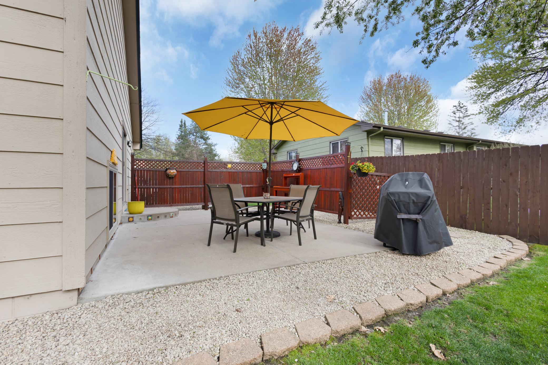 Large private patio