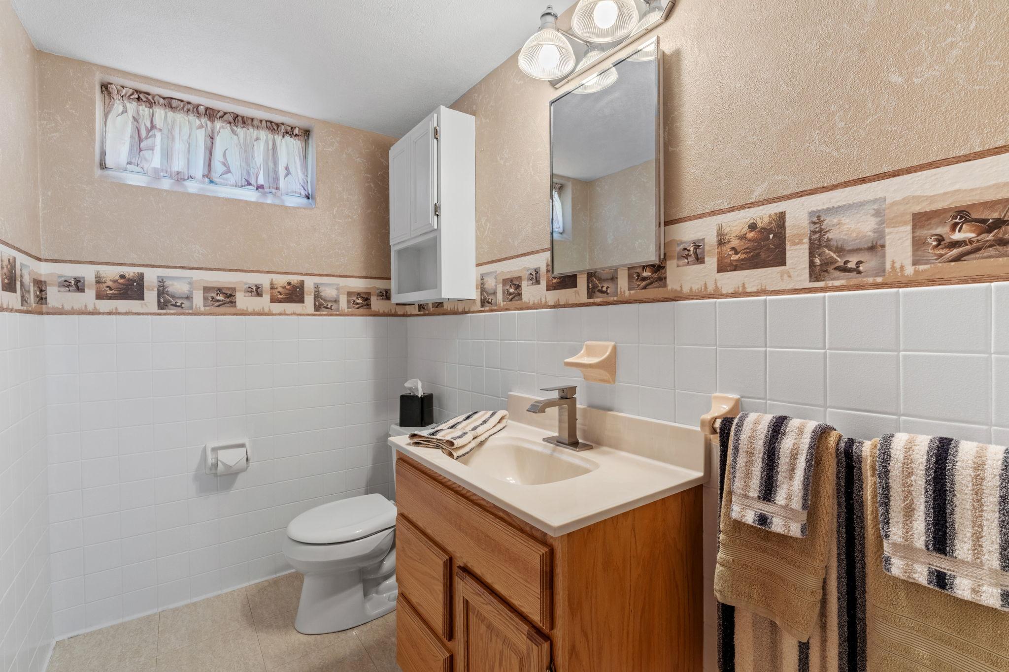 Lower-Level Bathroom with large walk-in shower (not pictured)