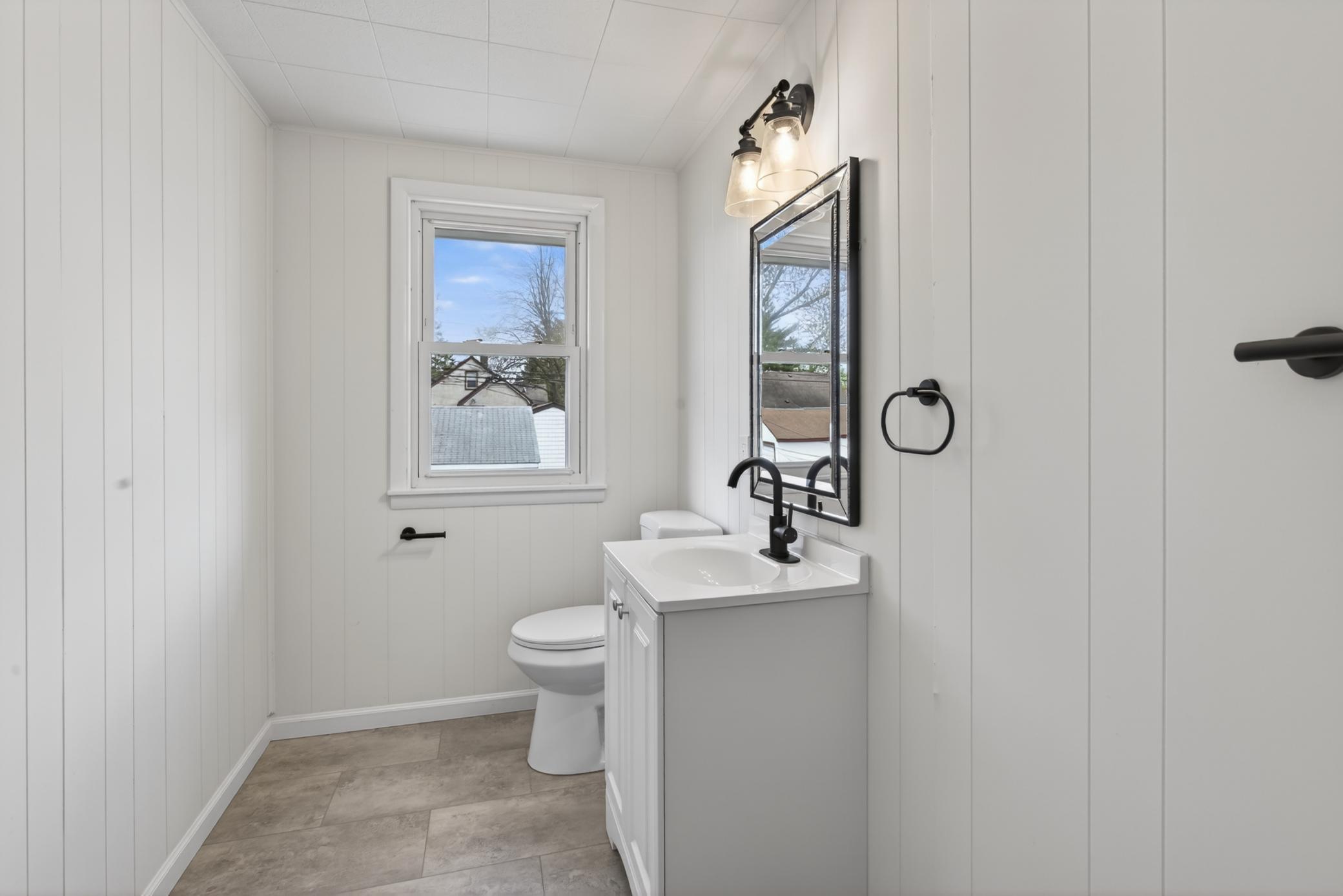 Upper level: bathroom