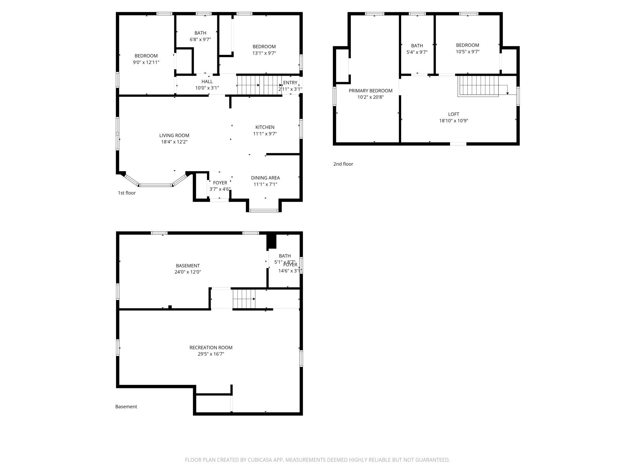 All levels floor plan