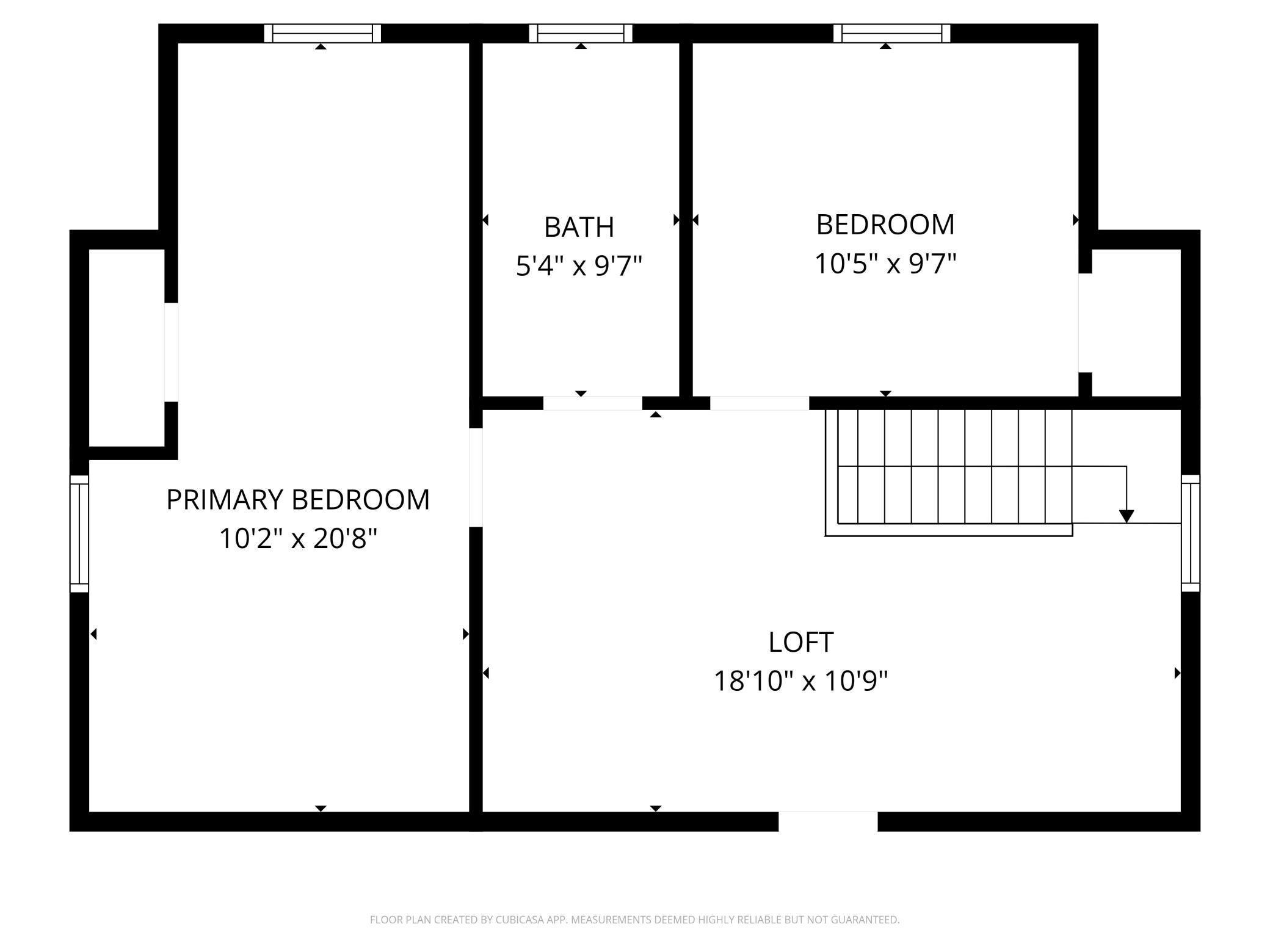 Upper level floor plan