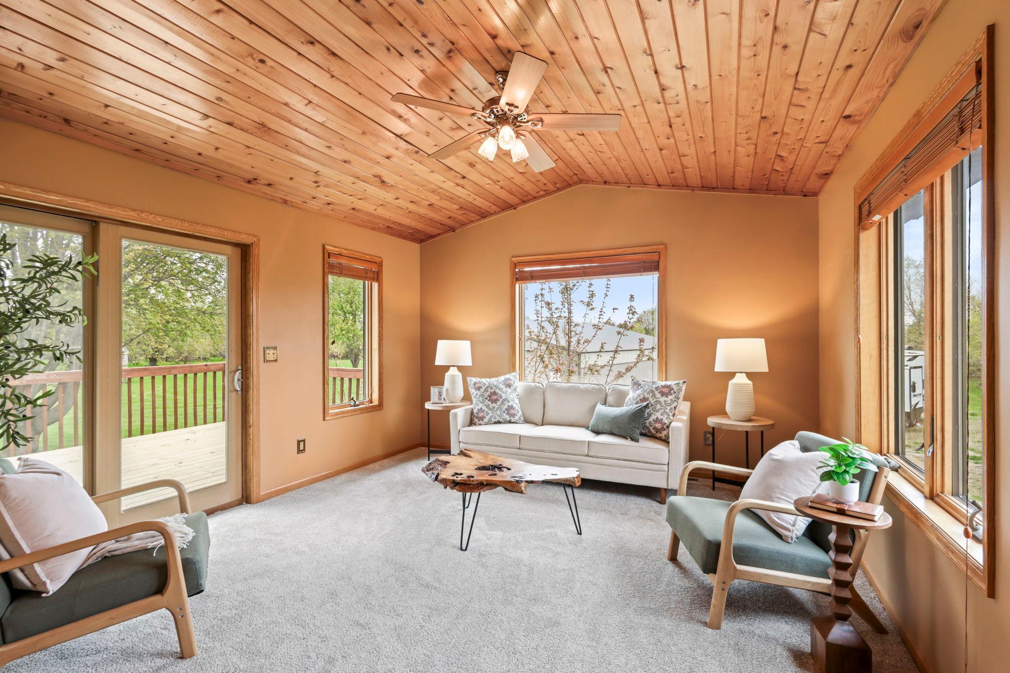 Sunroom that walks out to new deck!