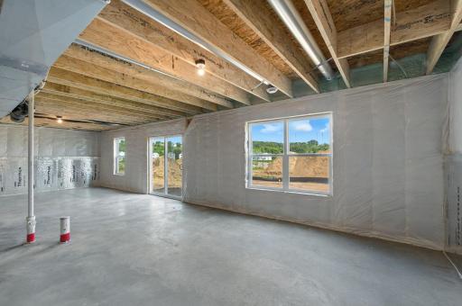 Walkout Unfinished Basement (Photo of similar home - Colors and selections will vary)