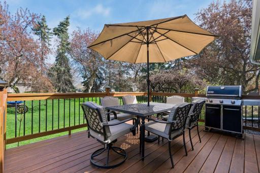 Just off the informal dining room, this updated deck offers easy indoor/outdoor living on warm summer nights!