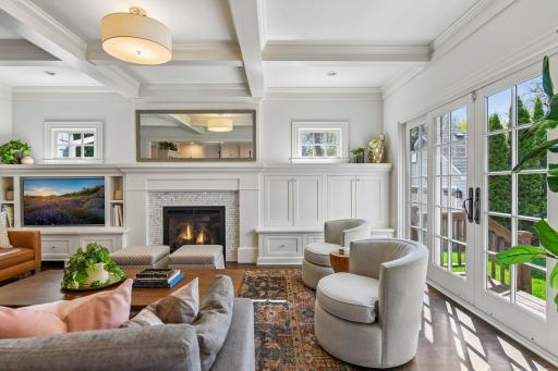 Beautiful coffered ceilings, and cabinetry.