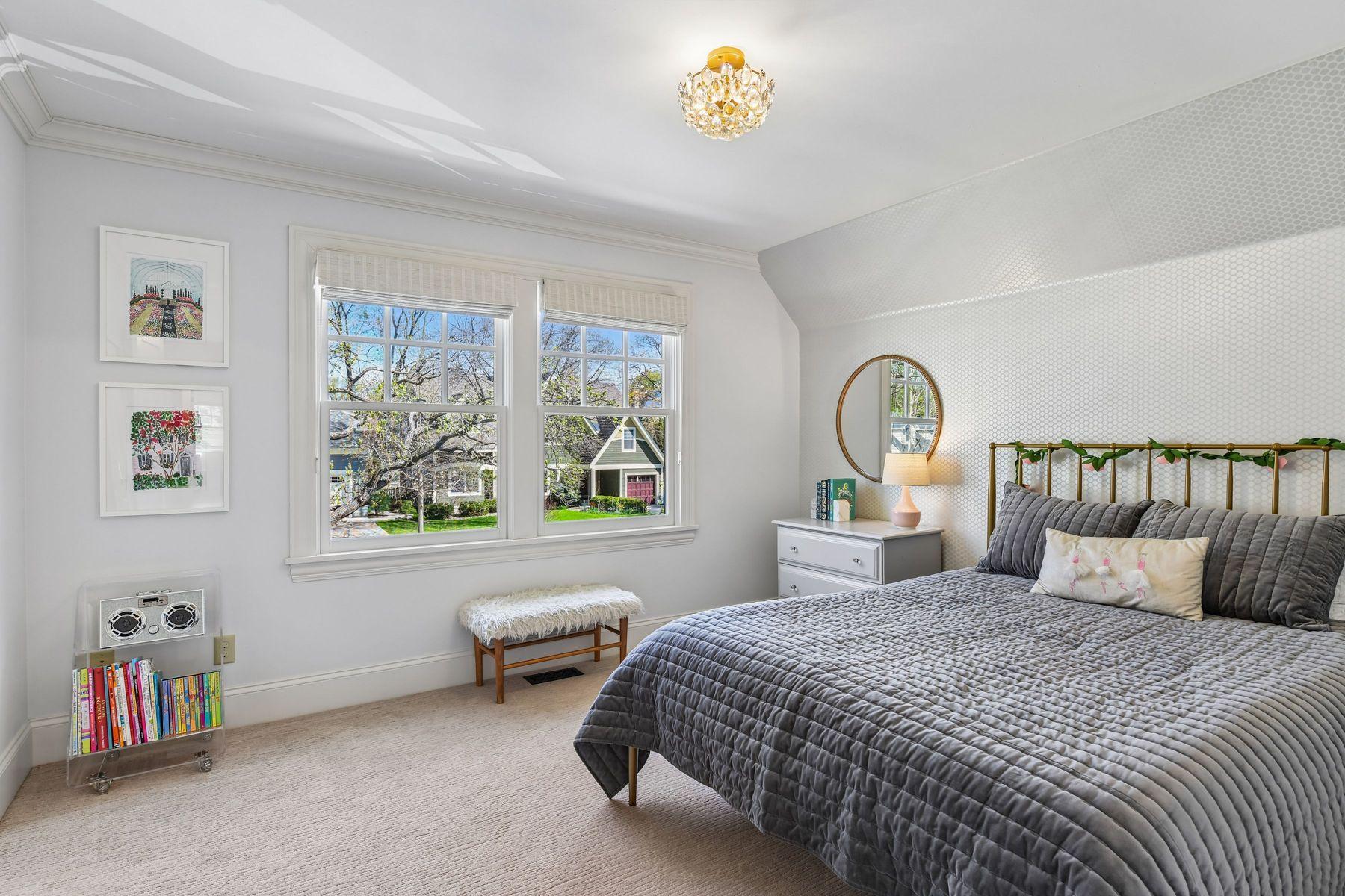 The most darling bedroom at the front of the house on upper level.
