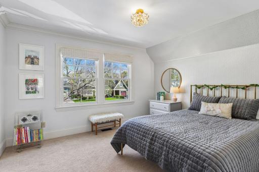 The most darling bedroom at the front of the house on upper level.