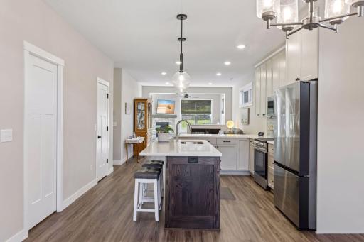 Sleek finishes and an island built for hosting