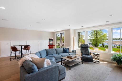 Another perspective of the lower level family room.