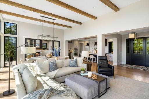 An alternate view of the cozy and stunning living room.