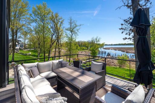 A view from the maintenance-free deck, conveniently accessible from the sunroom.