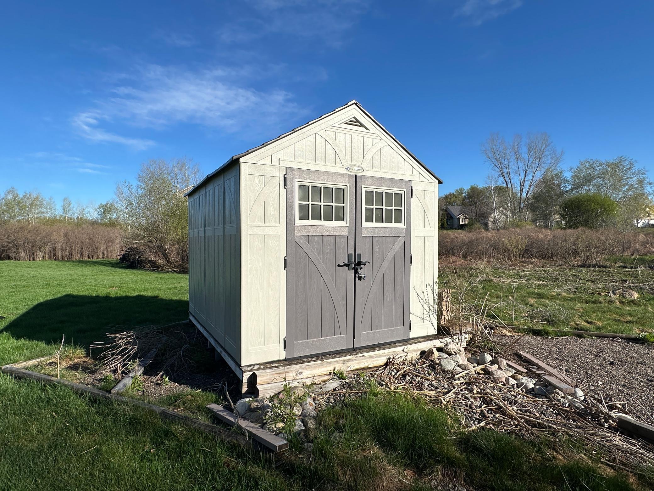 Storage shed is included