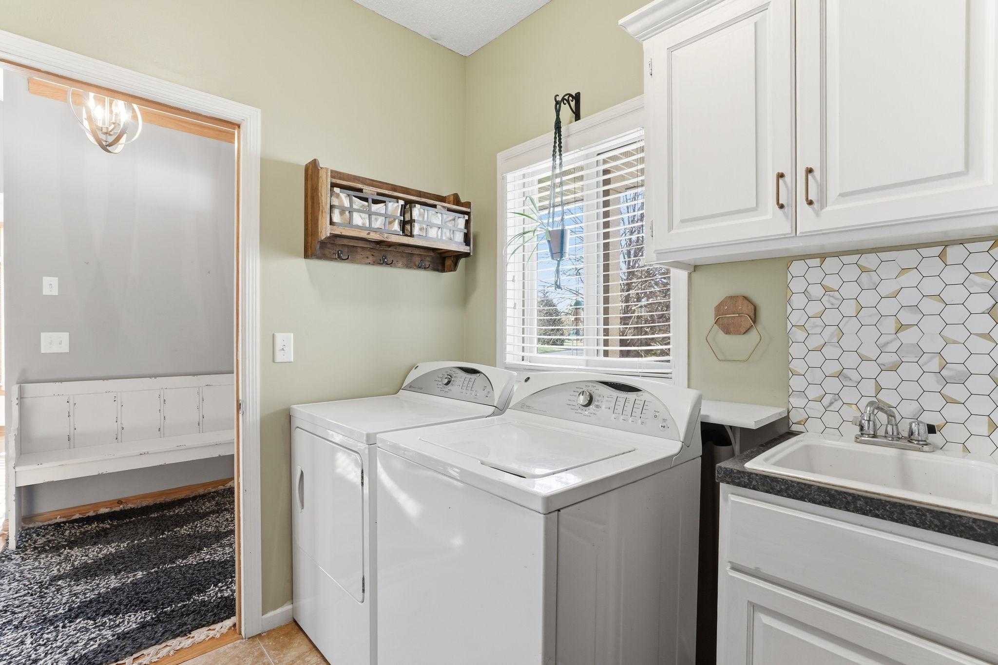 Dedicated main-floor laundry room with a sink.