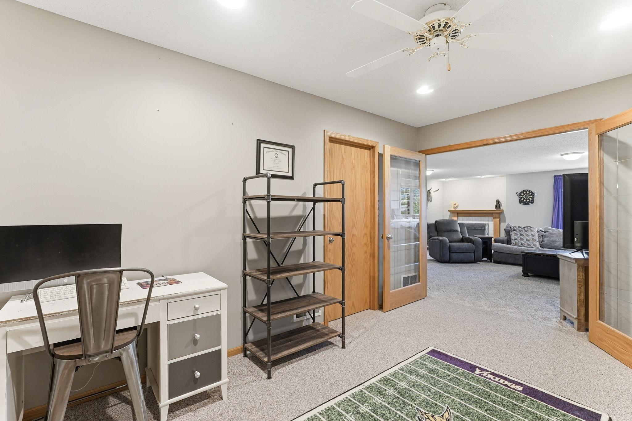 Multi-purpose room perfect for work or creative projects.