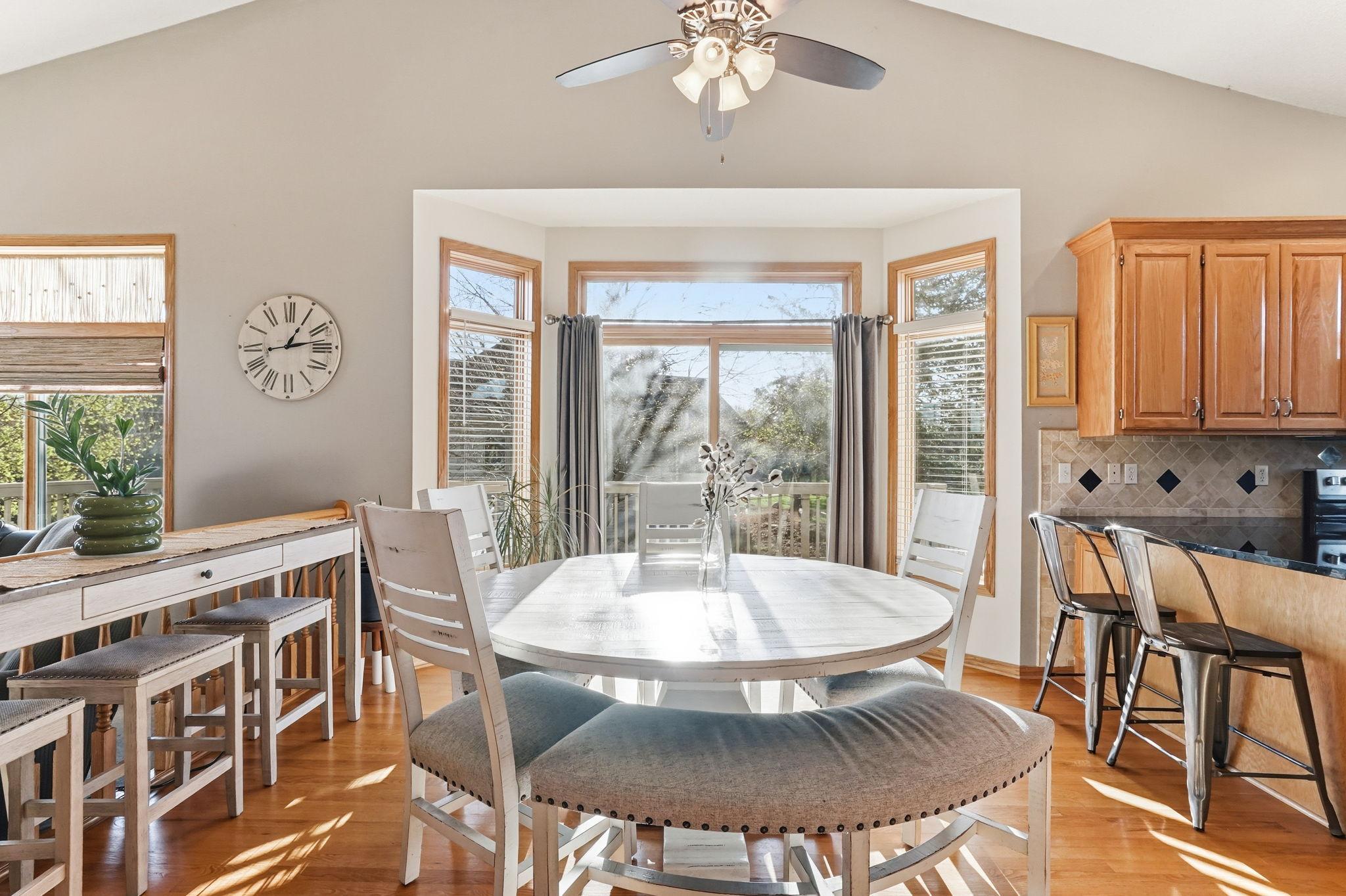 Dining area that opens directly to the deck—perfect for indoor-outdoor living.
