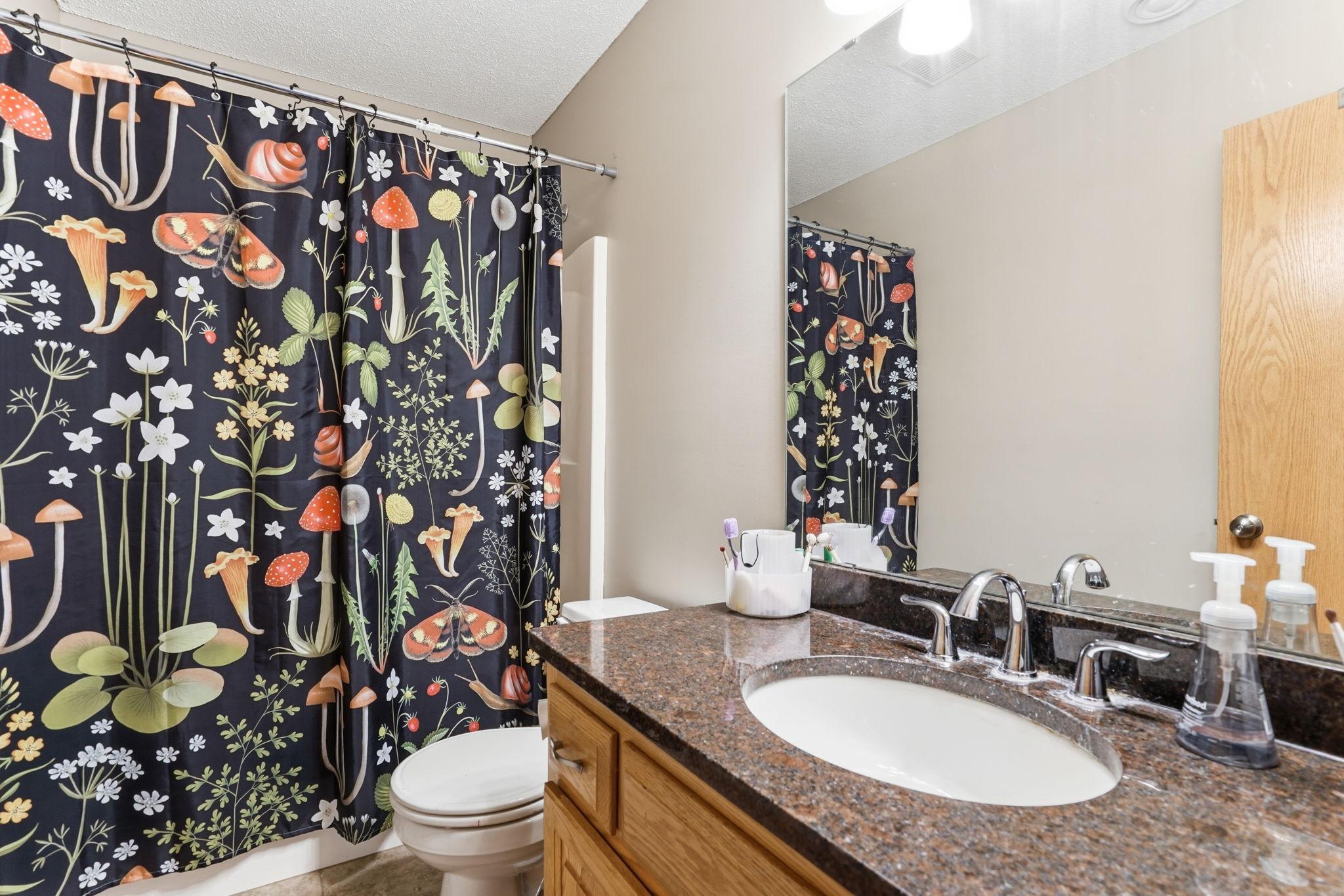 Full bathroom conveniently located on the lower level.