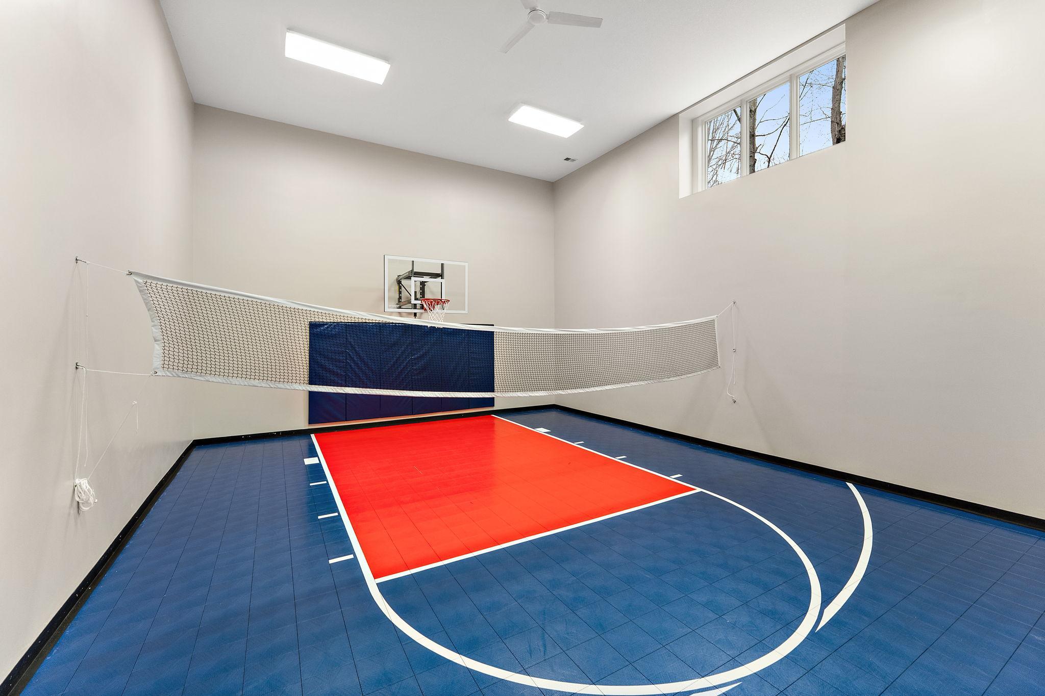 Indoor sport court designed for year-round play, perfect for basketball, volleyball, and badminton