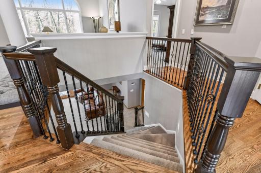 Updated stairway leading to finished walk-out LL