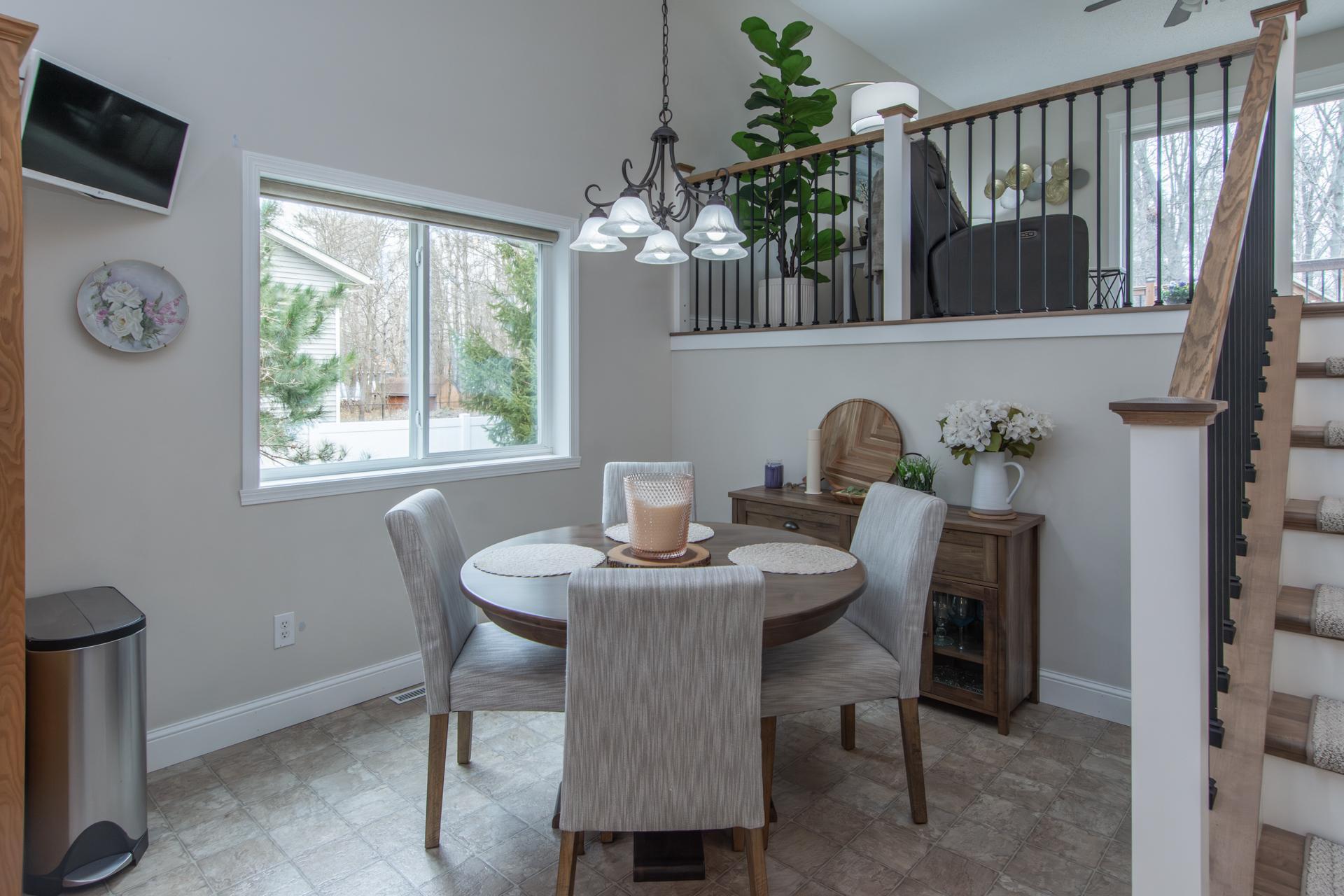 Cozy dining space with easy kitchen access