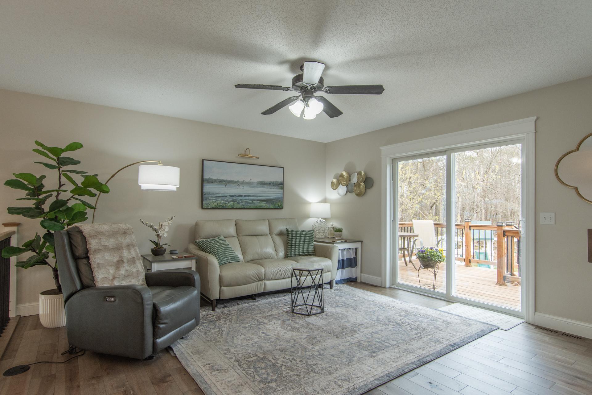 Bright and inviting family room area with natural light