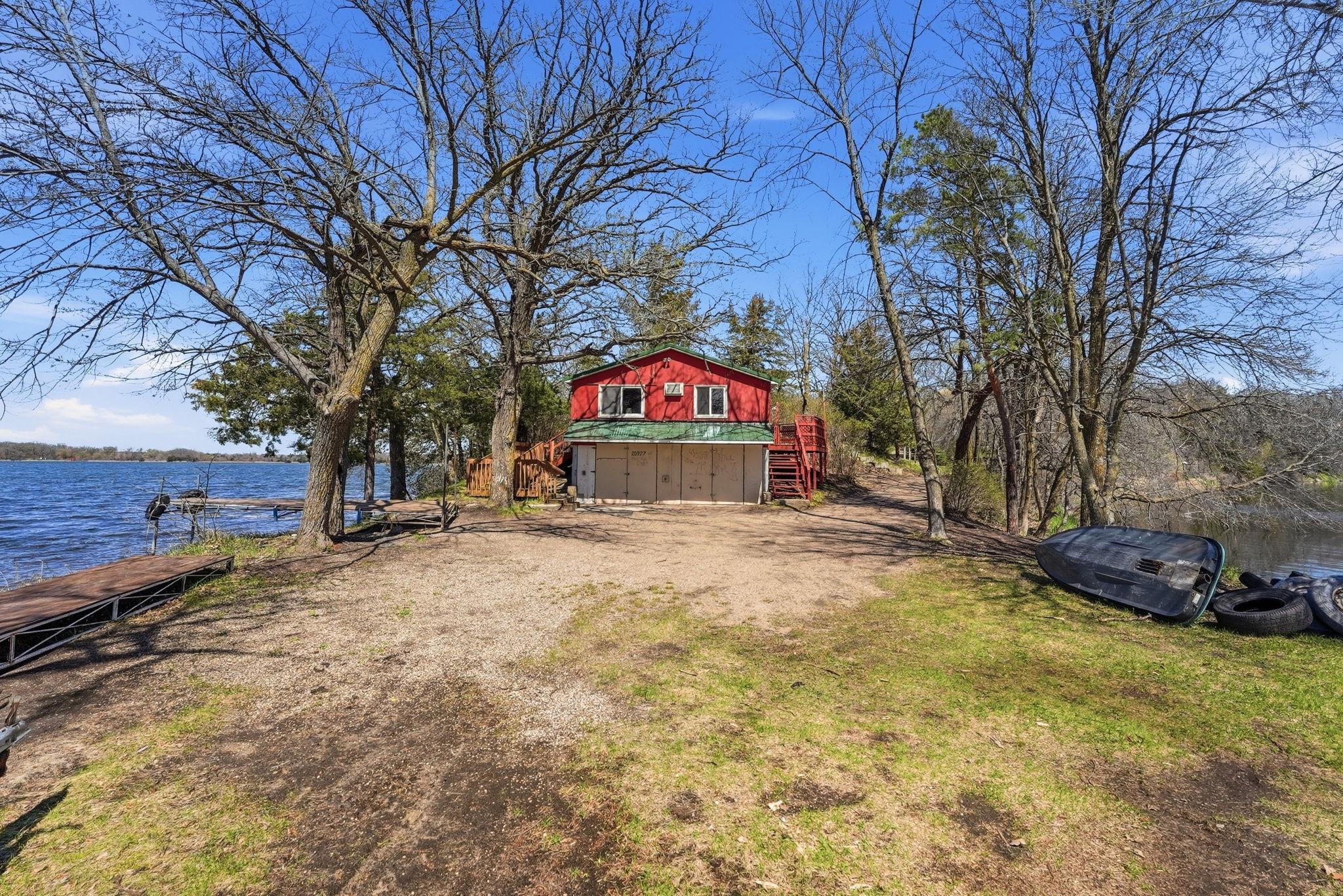 Cabin looking from the point of the peninsula