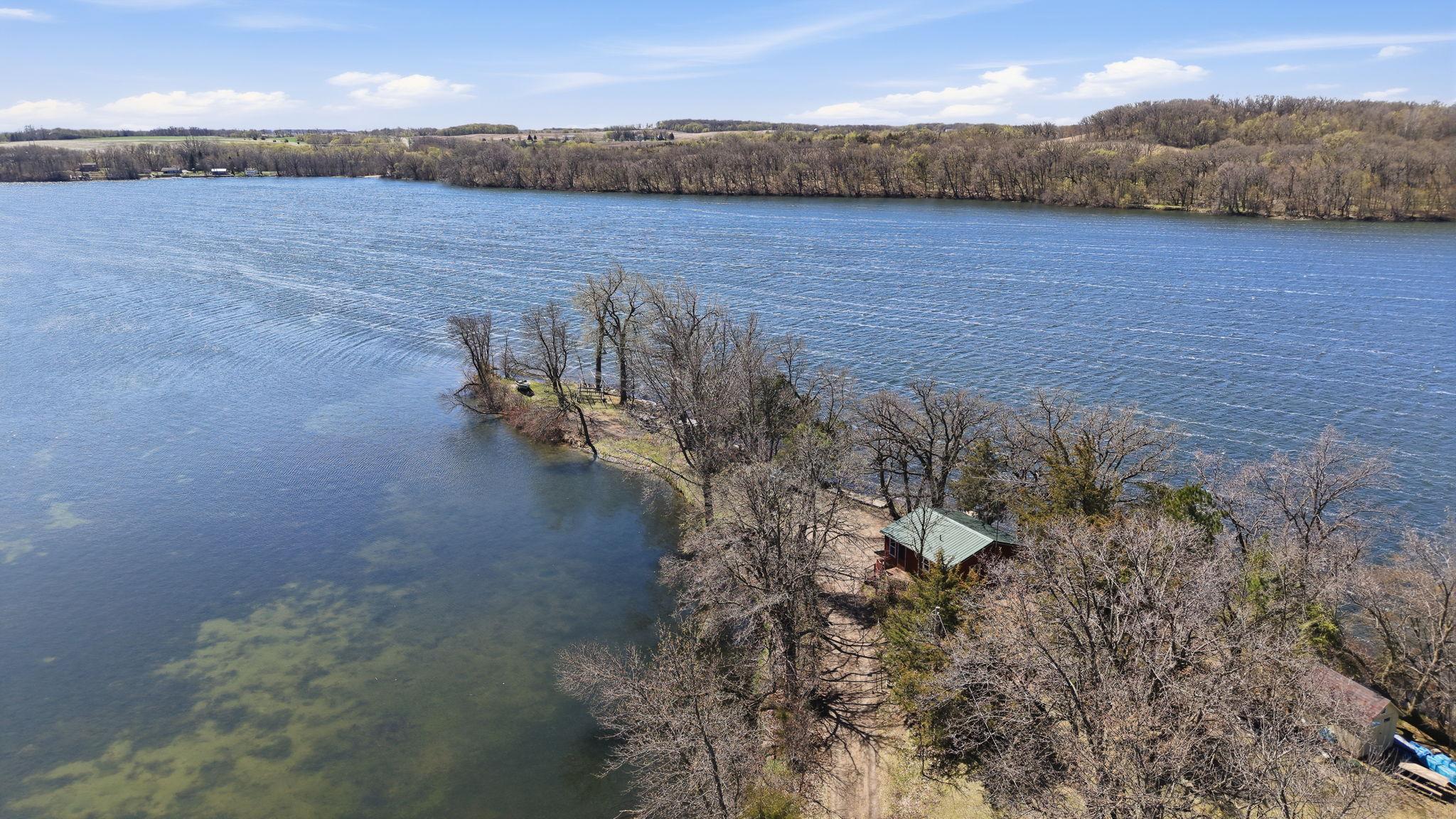 1.06 acres of private peninsula with over 600ft of shoreline.