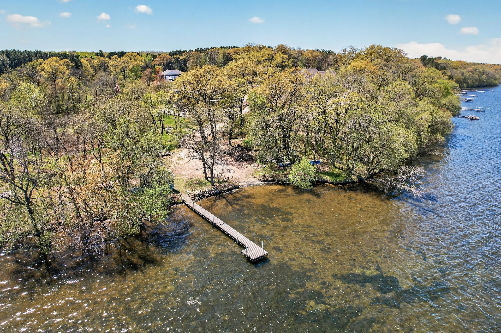 Aerial view of shared access and dock.