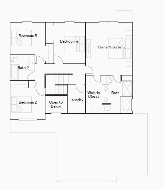 Springfield upper level floorplan.