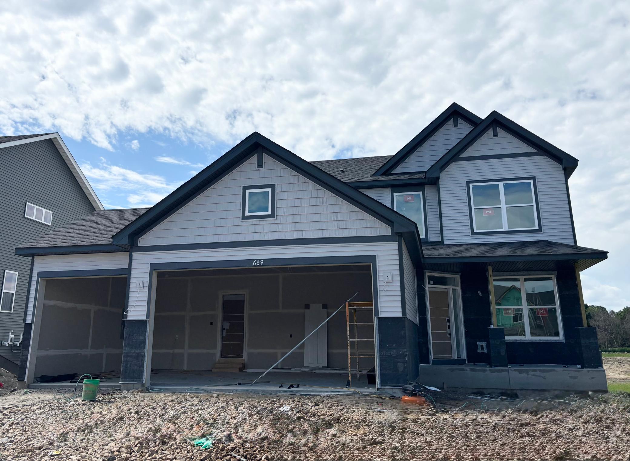(Photo is of the actual home in progress.)