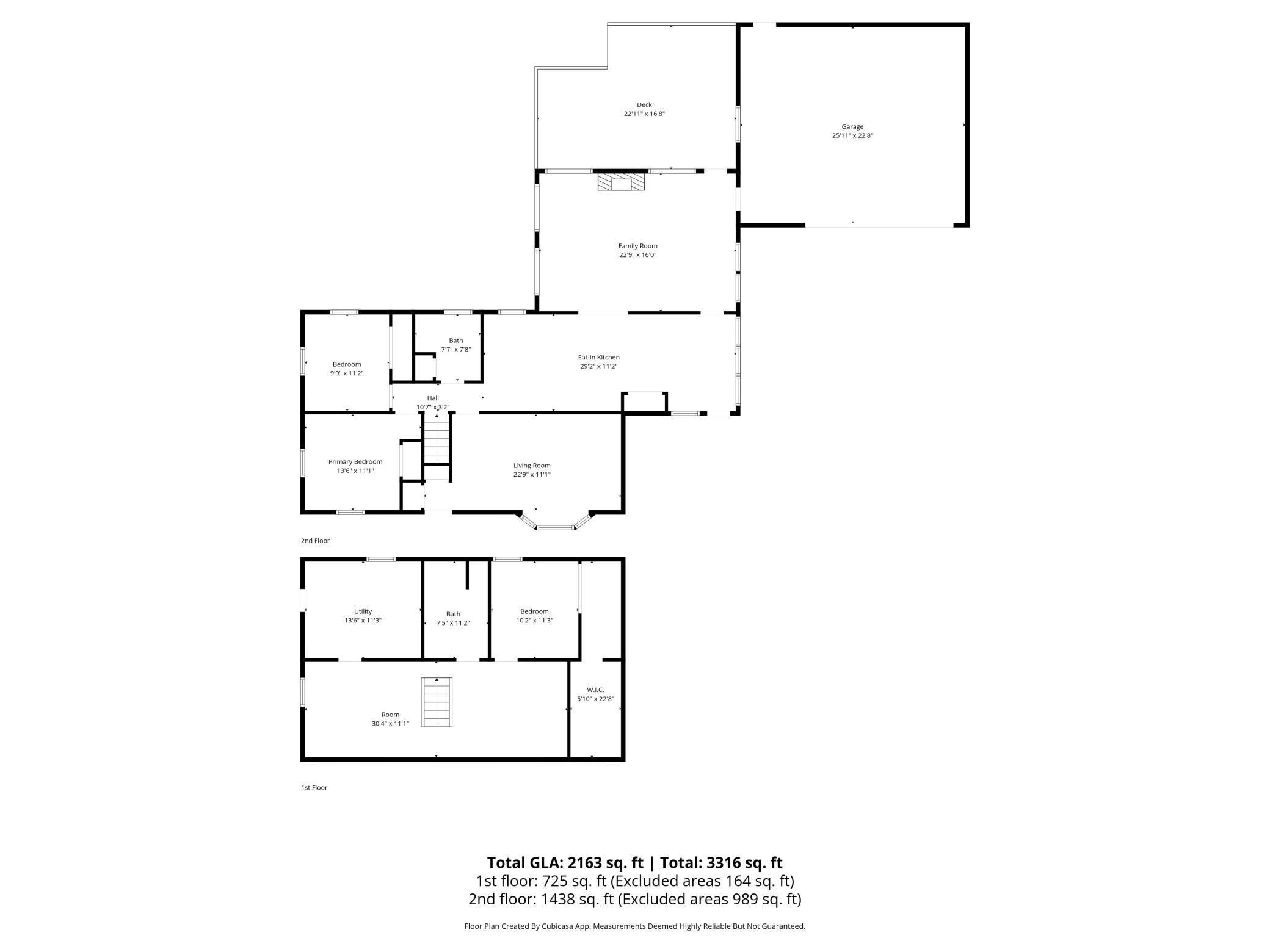 Combined Floor Plan with Measurements