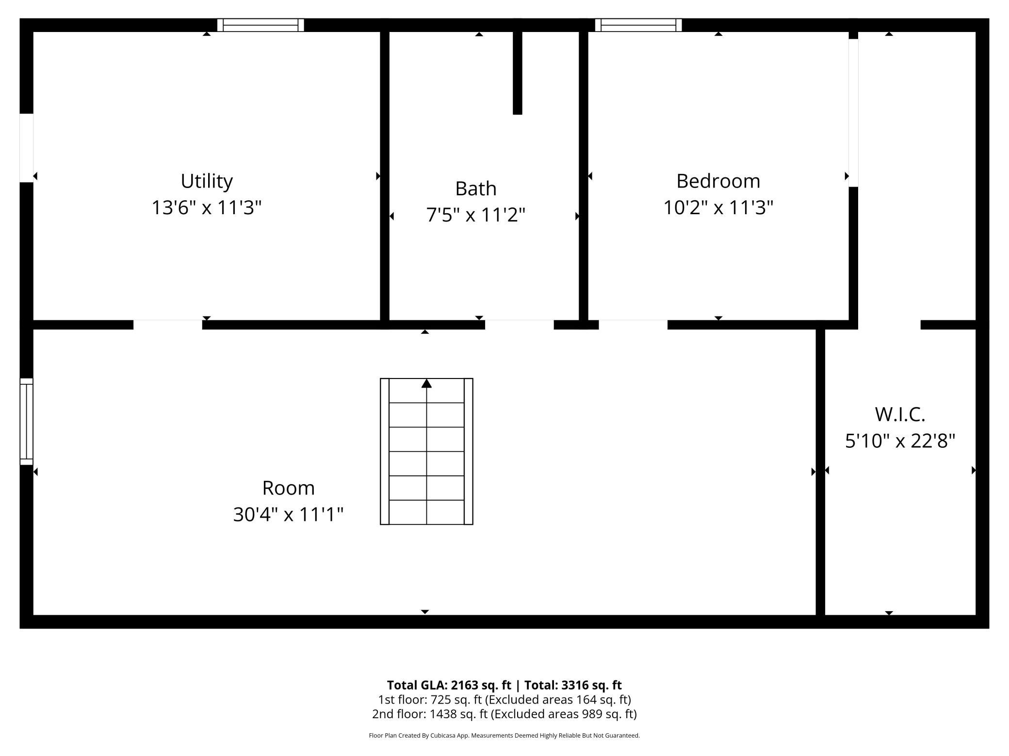 Lower Level Floor Plan with Measurements