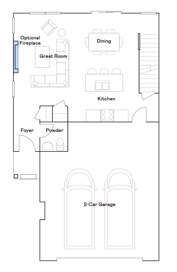 Floorplan of the main level.