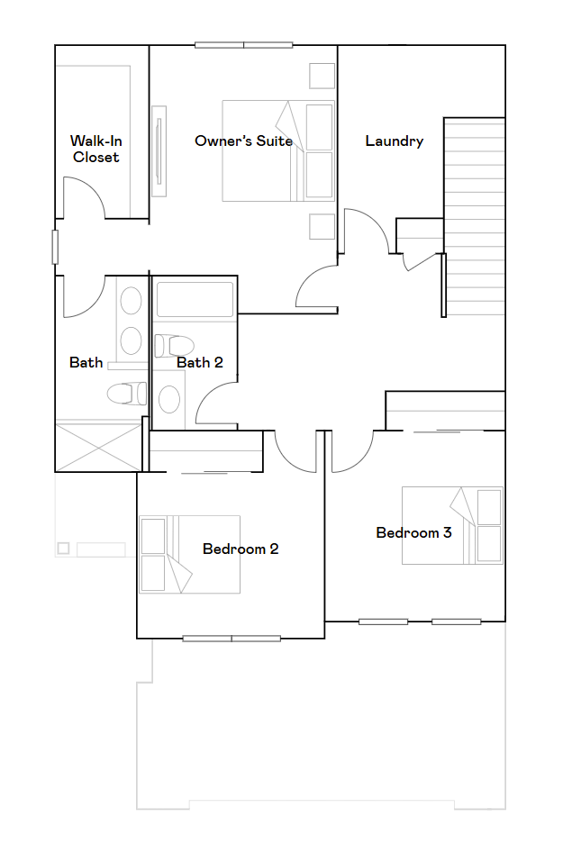 Floorplan of the upper level.