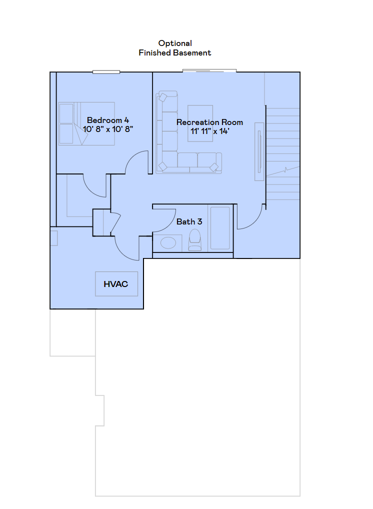 Floorplan of the finished basement.