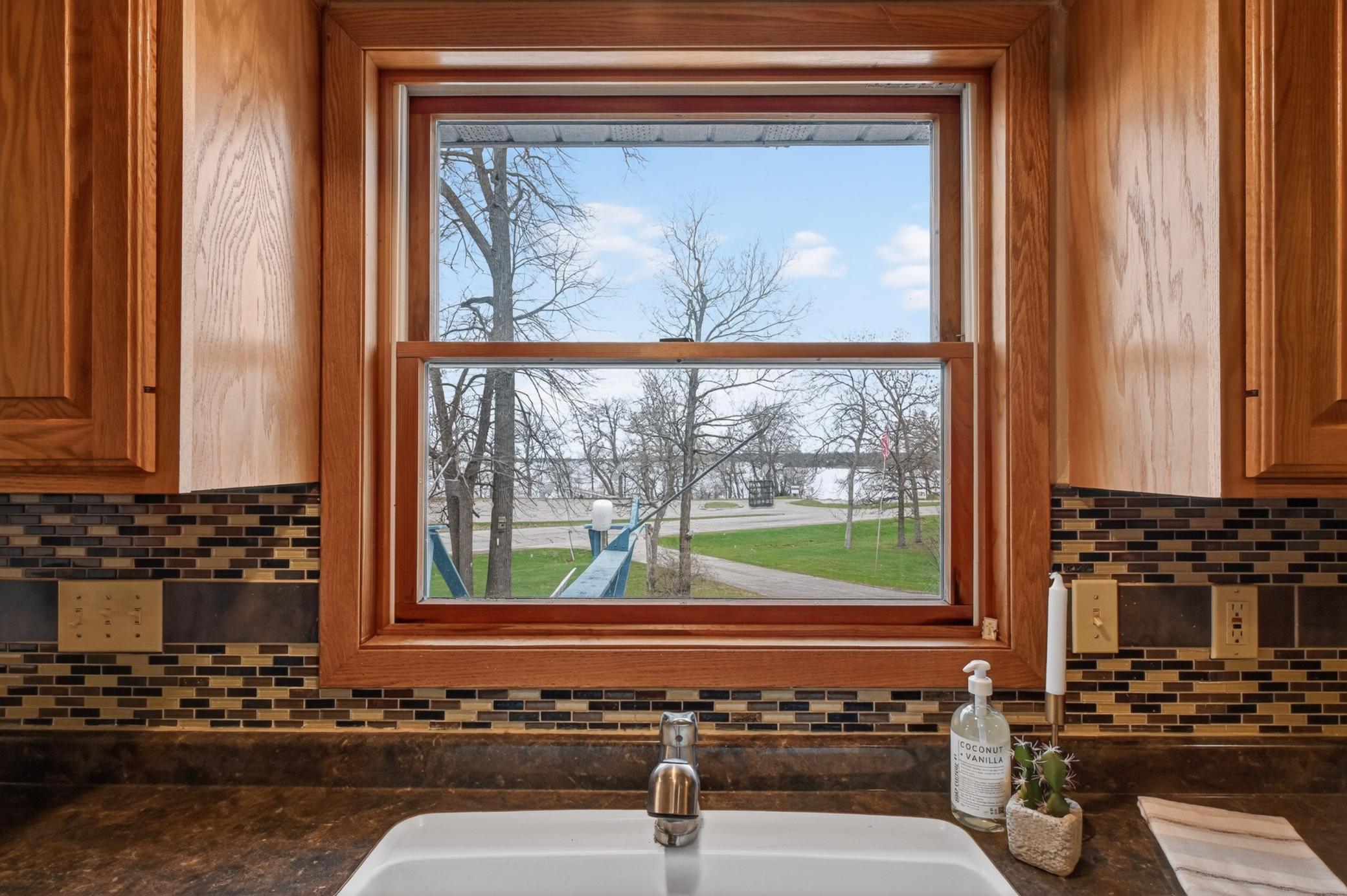 kitchen window with a view of Lake Miltona