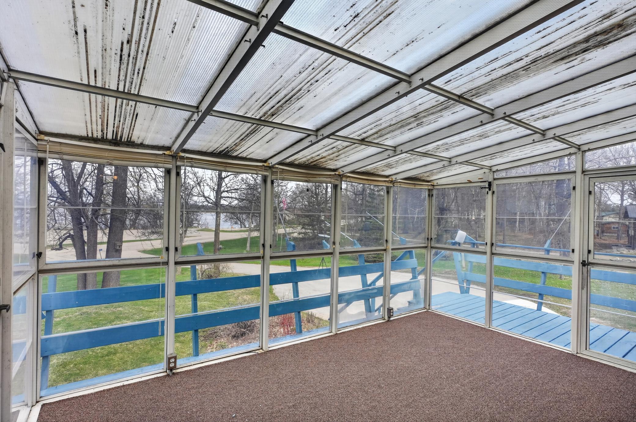 Three season porch with new carpet