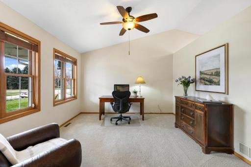 Huge home office with lots of natural light