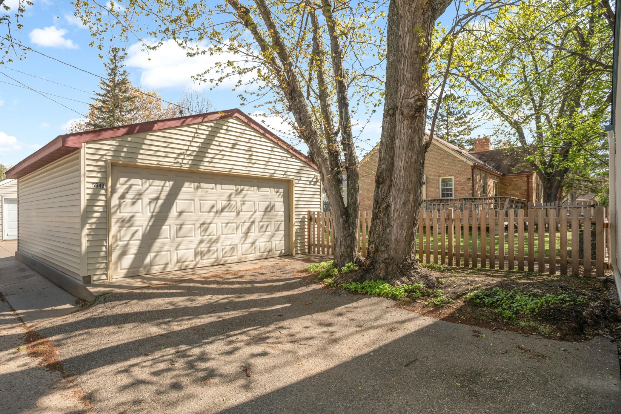 Detached 2-car garage.