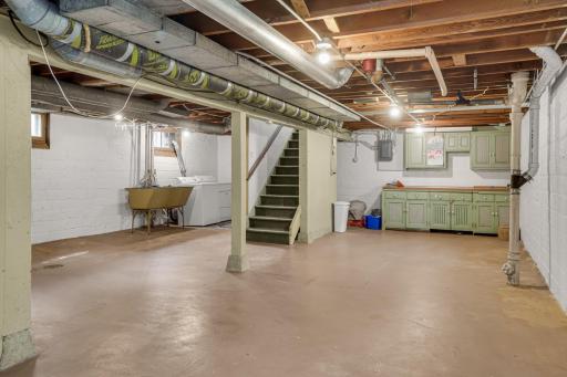 Opportunity knocks in the unfinished lower level!