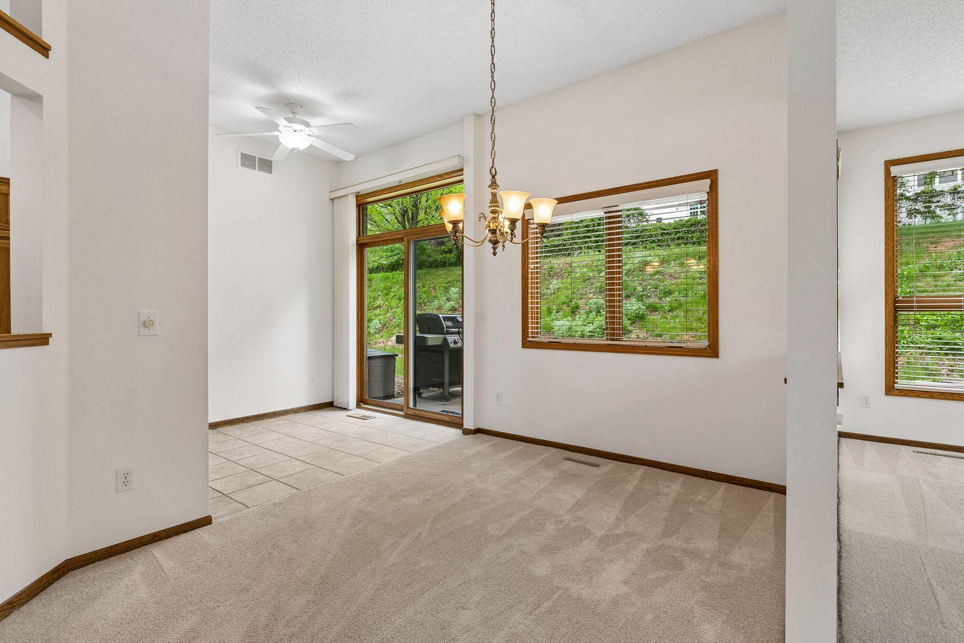 Dedicated dining space is large enough to host the whole family