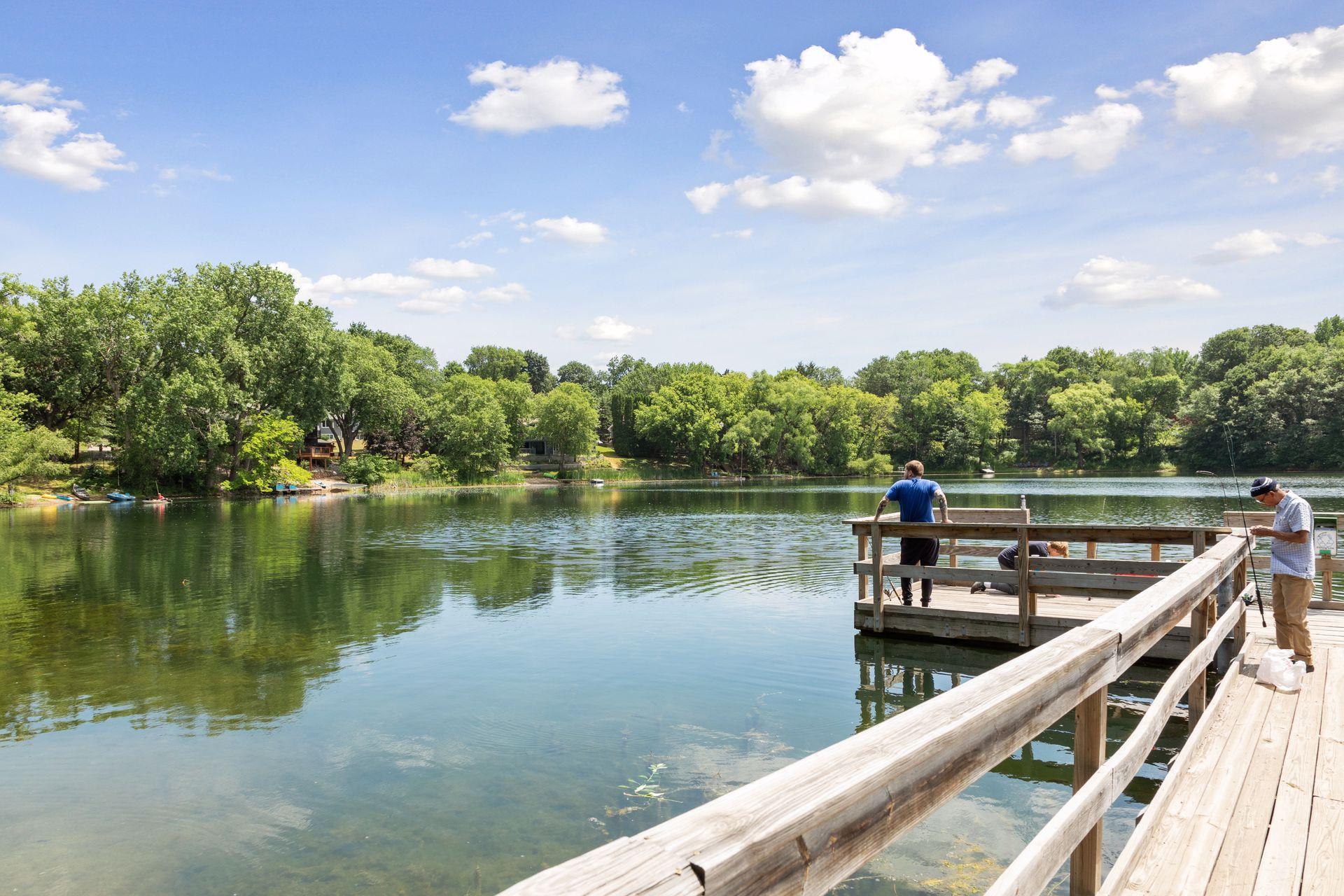 Heine Pond Park is a five minute walk