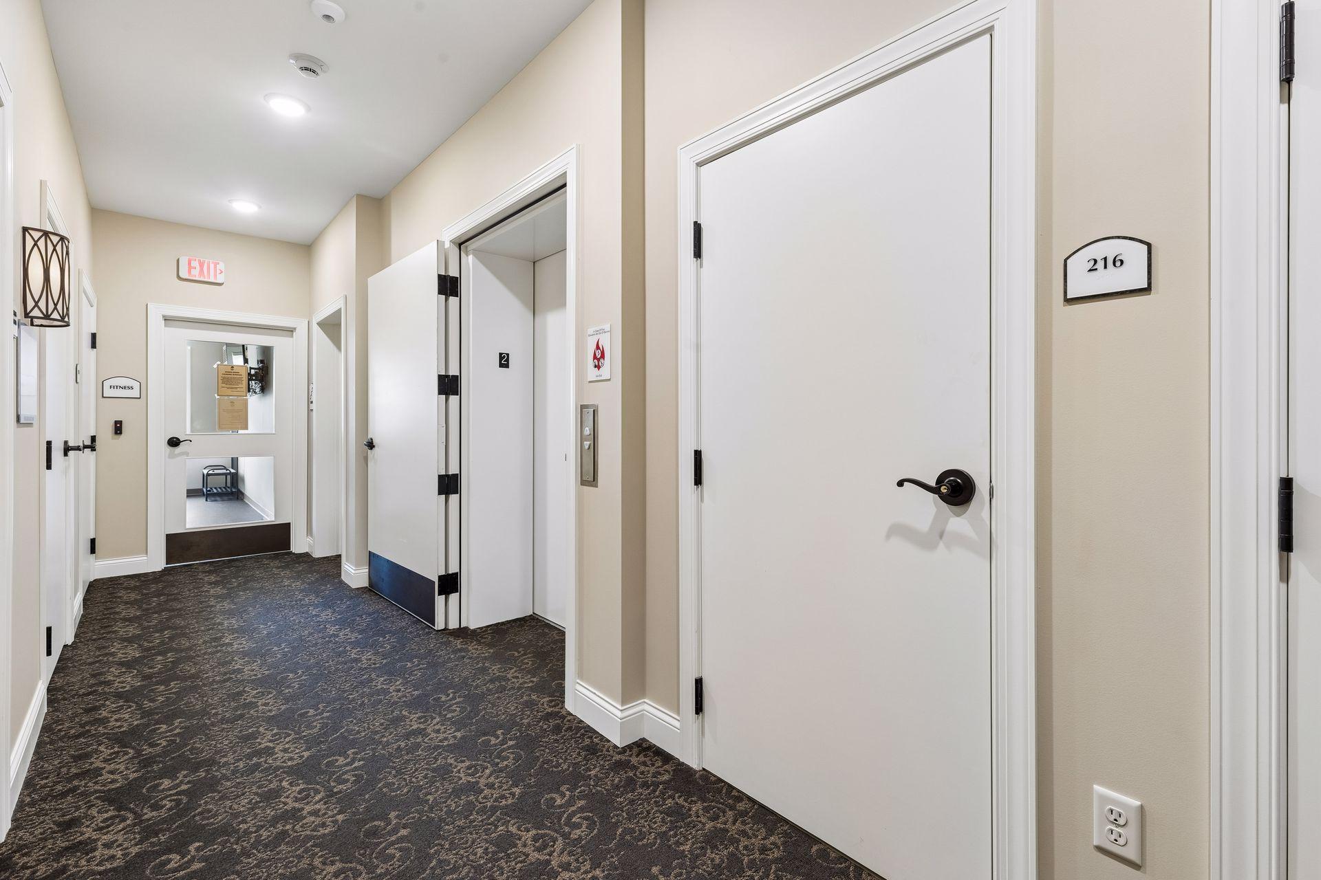Private locked storage room #216 conveniently located just to the left of the elevator on the second floor.