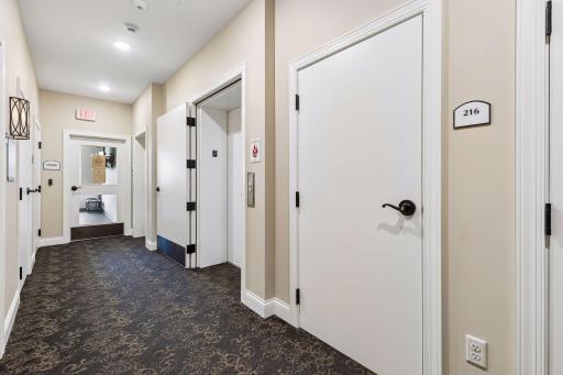 Private locked storage room #216 conveniently located just to the left of the elevator on the second floor.