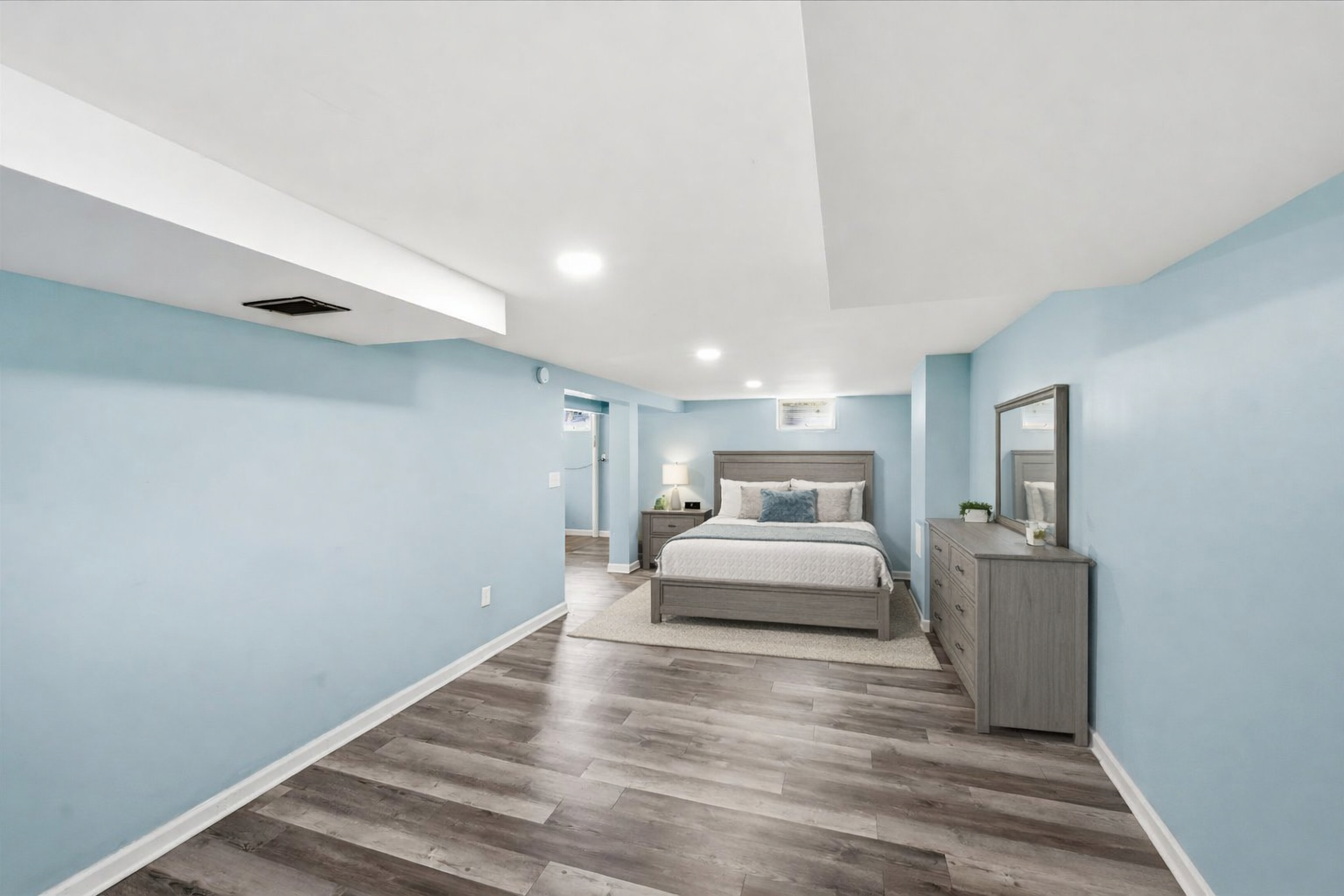 Edited lower level. This renovated space is large enough for a family room, office and bedroom as it was previously used!