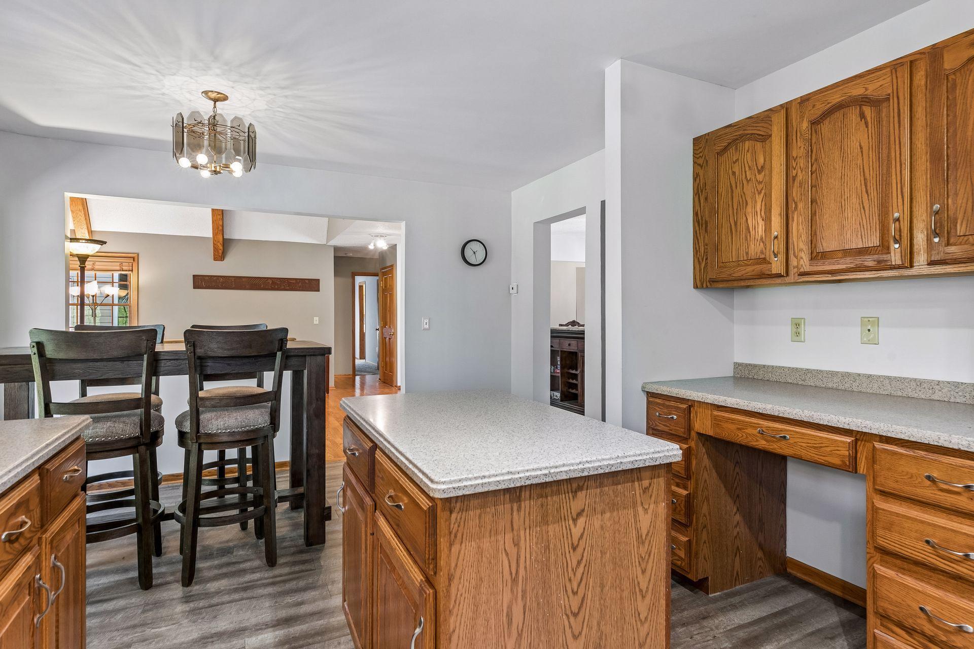 View from kitchen back into informal dining area
