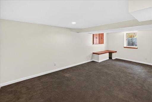 Another view of the lower level rec room area.