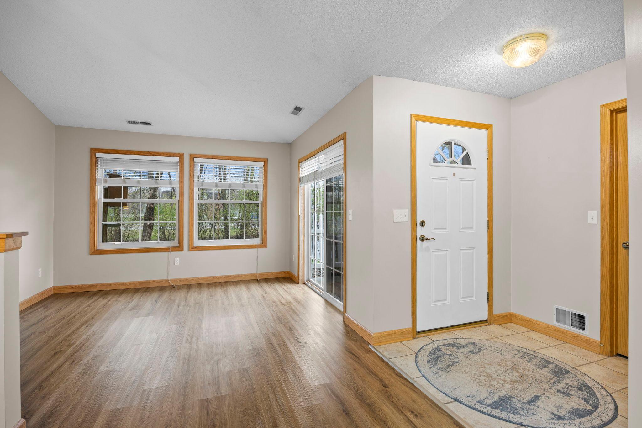 You can see how light and bright the sunroom is even on a rainy day!