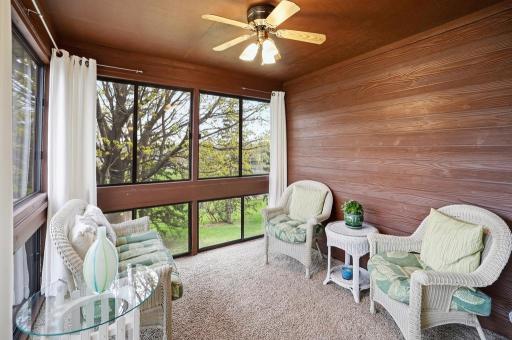Freshly stained walls and ceilings create a warm and inviting retreat equally suited for a quiet morning with a cup of coffee or a laid-back evening with friends.