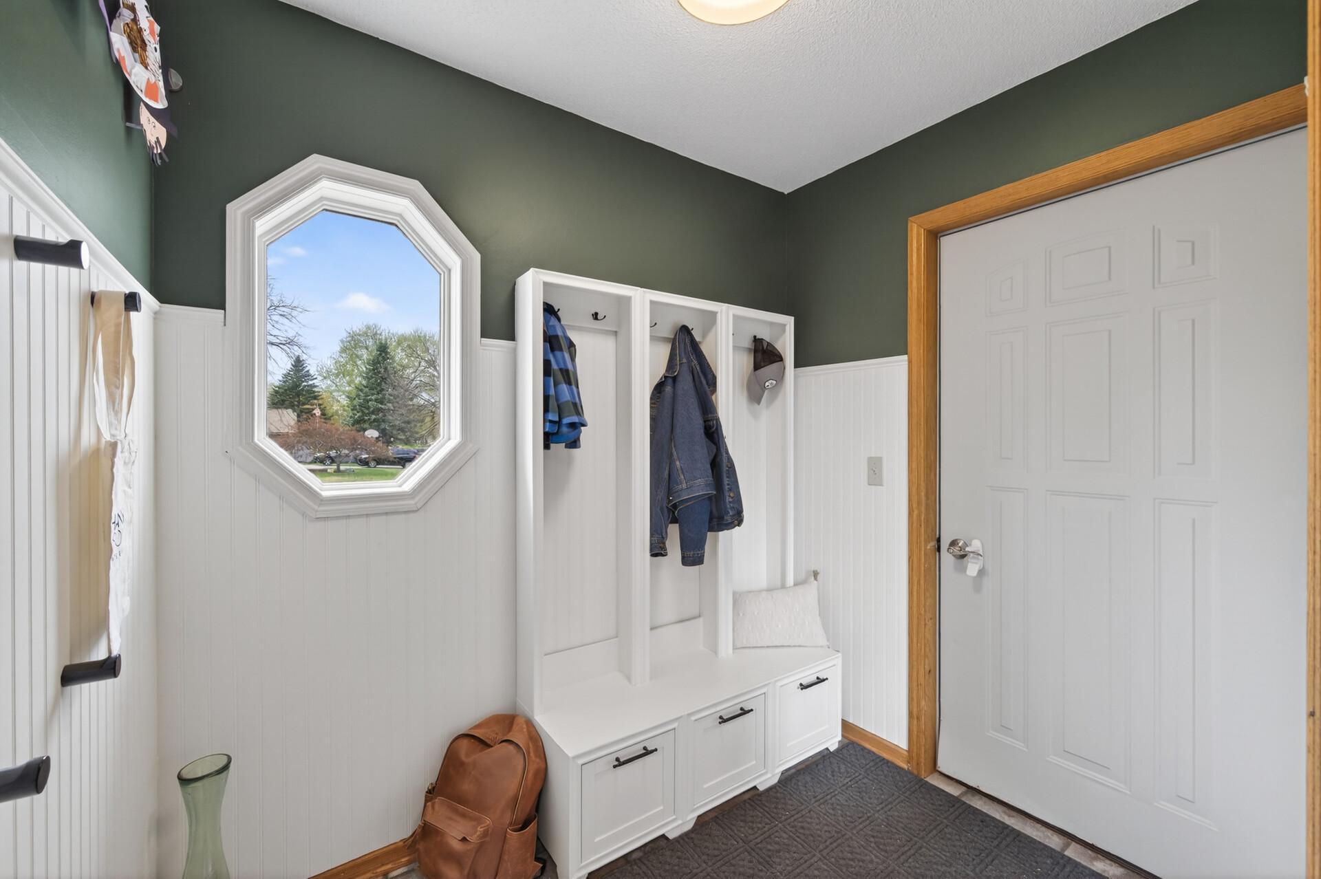 Convenient mud room off of the garage.